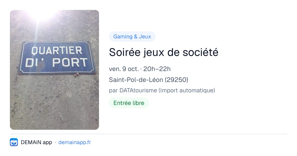 Soirée jeux de société — Saint-Pol-de-Léon