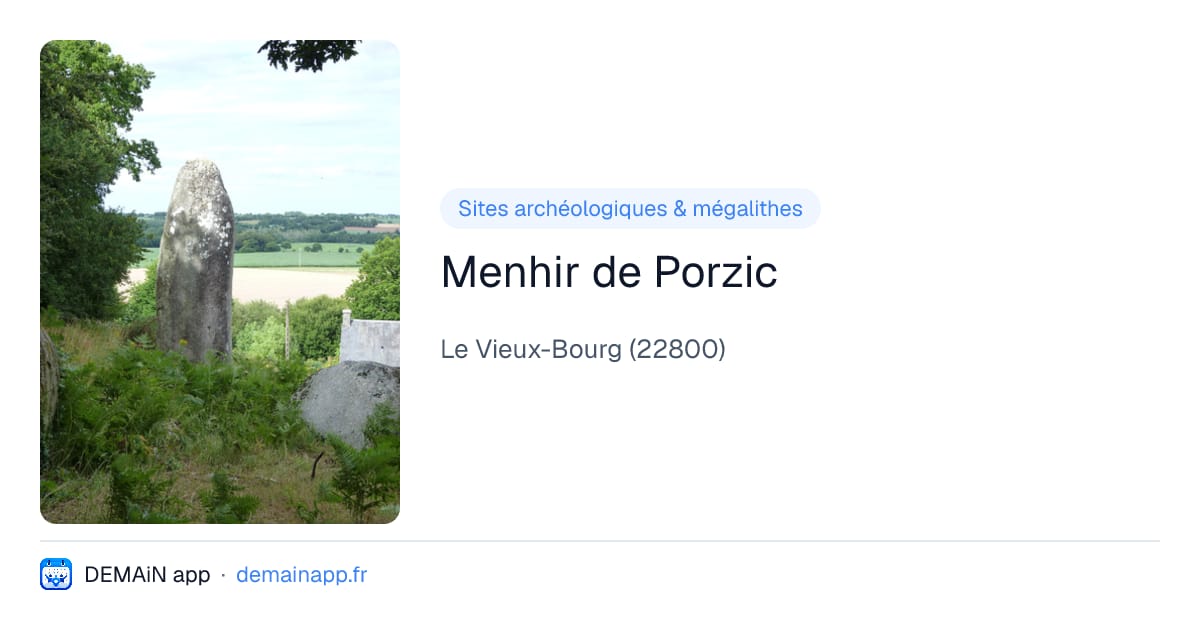 Menhir de Porzic — Le Vieux-Bourg