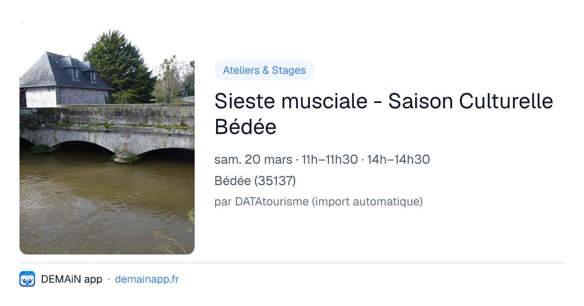 Sieste musciale - Saison Culturelle Bédée — Bédée