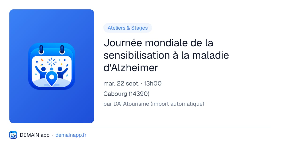 Journée mondiale de la sensibilisation à la maladie d'Alzheimer — Cabourg