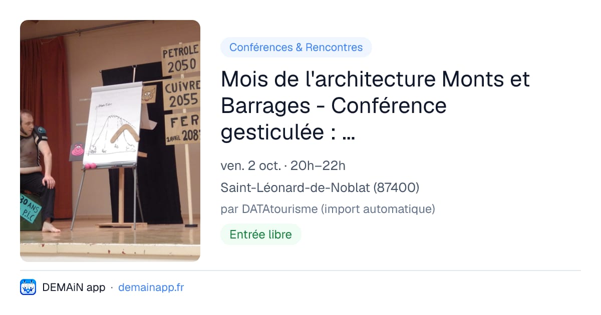 Mois de l'architecture Monts et Barrages - Conférence gesticulée : “Le mensonge des 3 petits cochons” — Saint-Léonard-de-Noblat