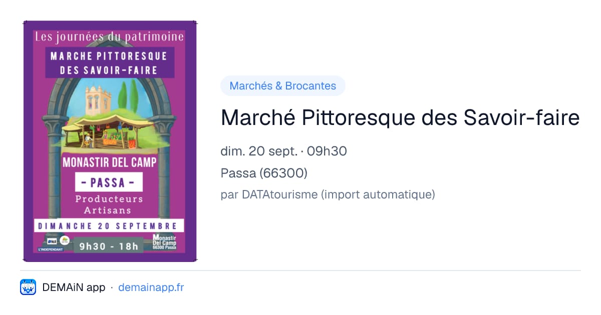 Marché Pittoresque des Savoir-faire — Passa