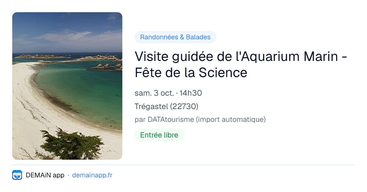 Visite guidée de l'Aquarium Marin - Fête de la Science — Trégastel