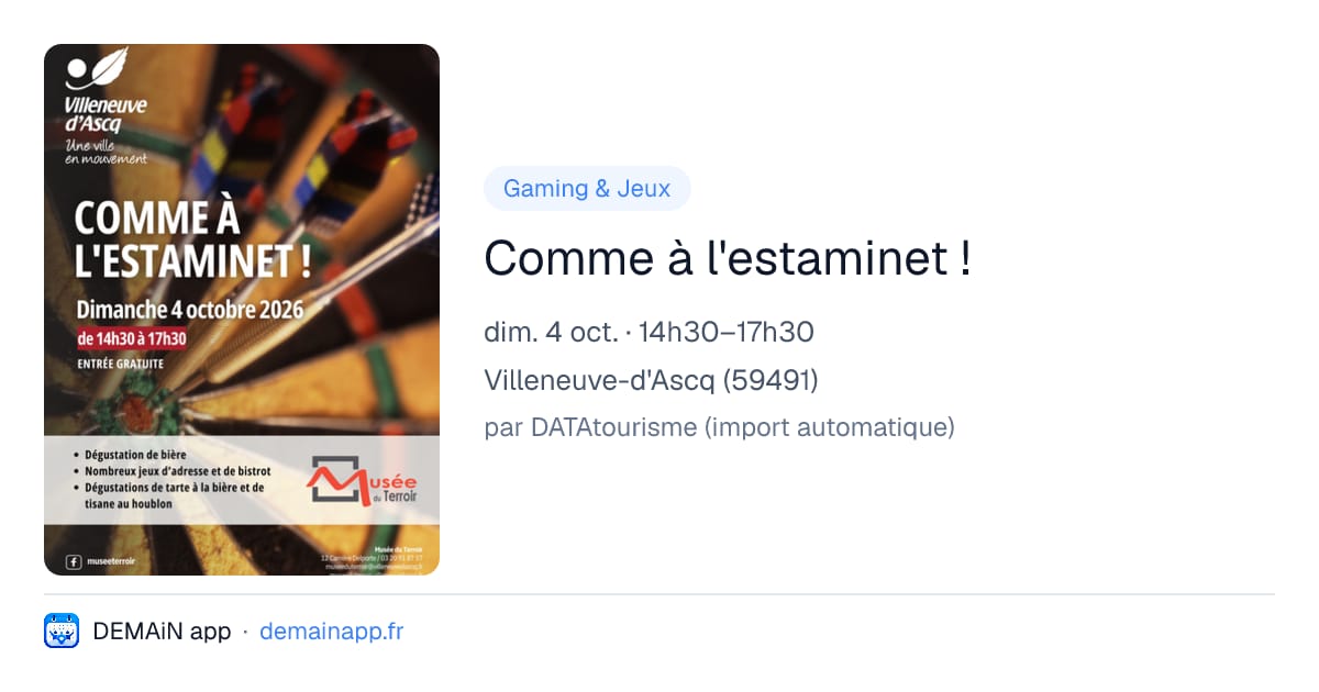 Comme à l'estaminet ! — Villeneuve-d'Ascq