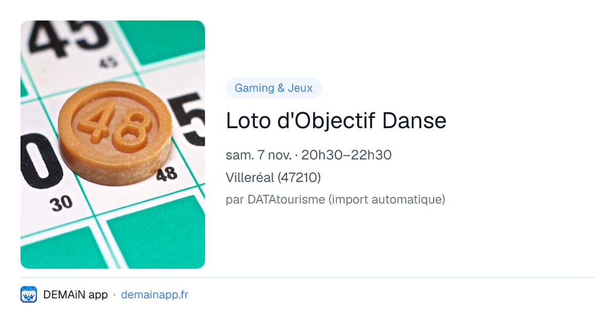 Loto d'Objectif Danse — Villeréal