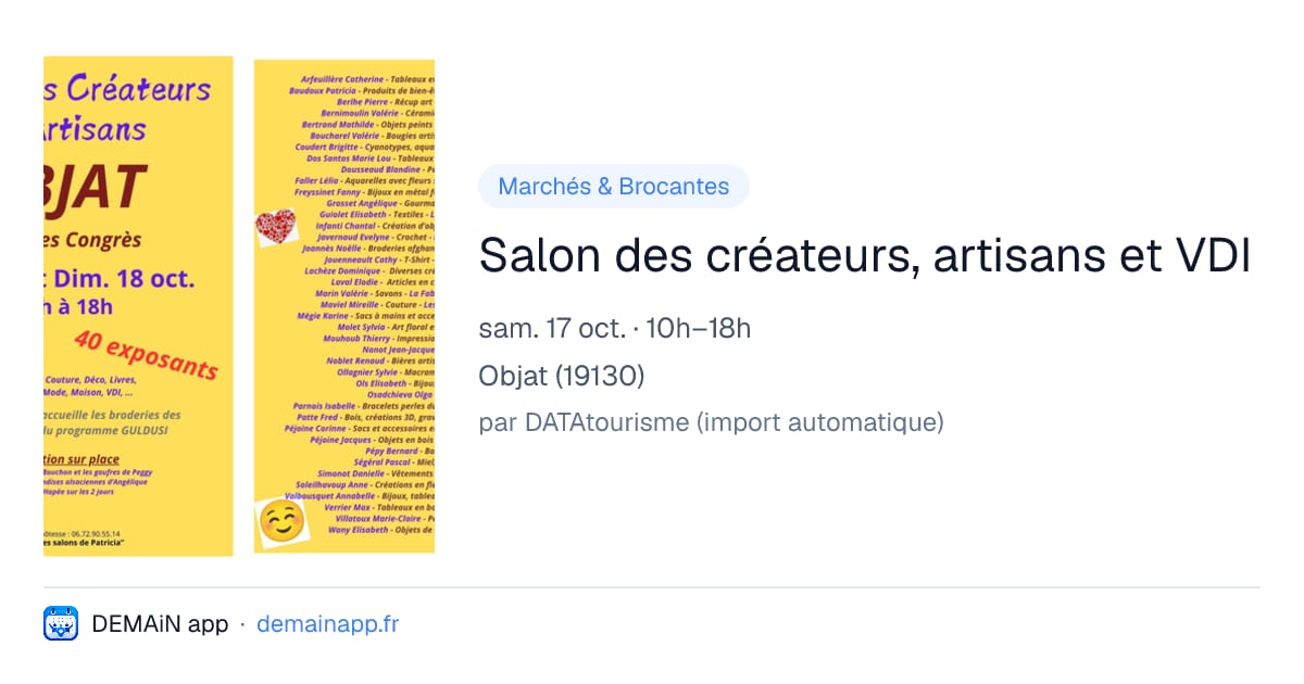 Salon des créateurs, artisans et VDI — Objat