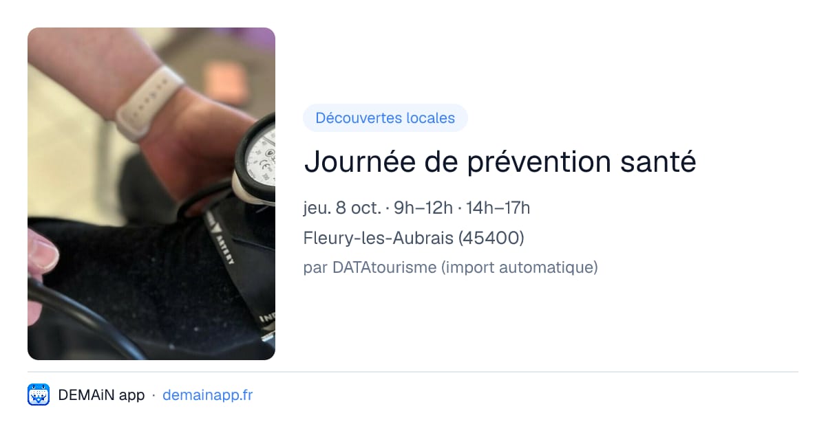 Journée de prévention santé — Fleury-les-Aubrais