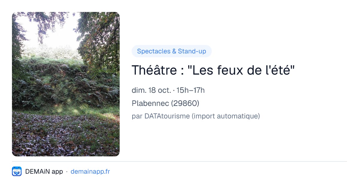 Théâtre : "Les feux de l'été" — Plabennec