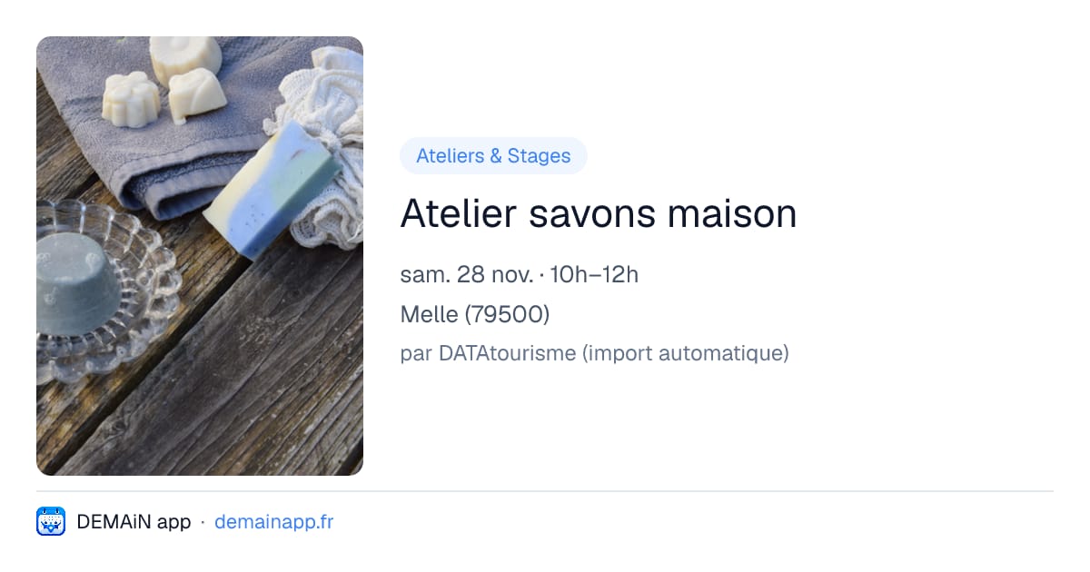 Atelier savons maison — Melle