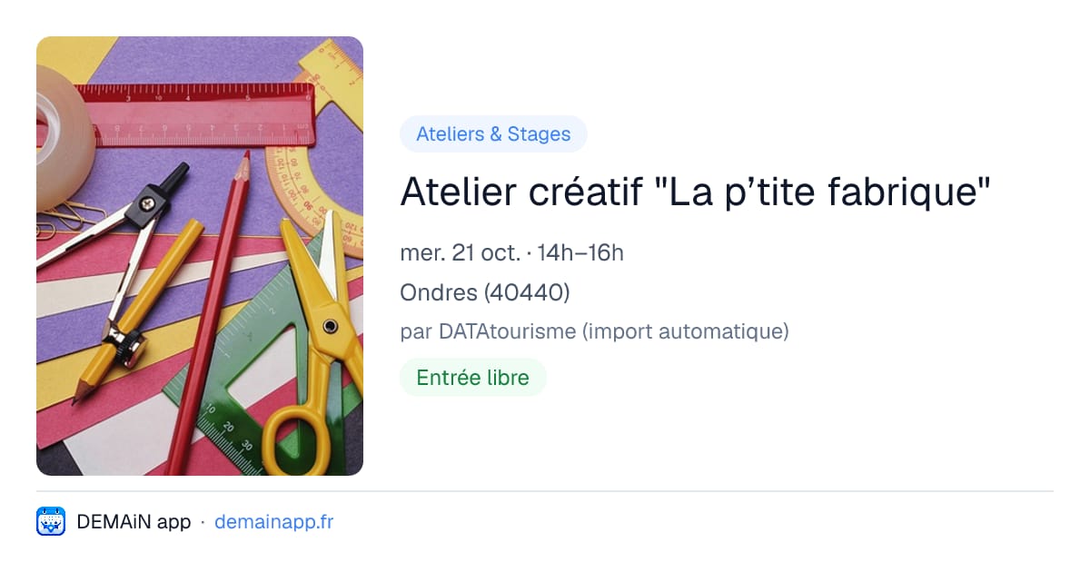 Atelier créatif "La p’tite fabrique" — Ondres
