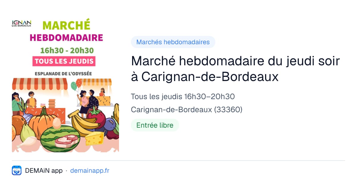 Marché hebdomadaire du jeudi soir à Carignan-de-Bordeaux — Carignan-de-Bordeaux