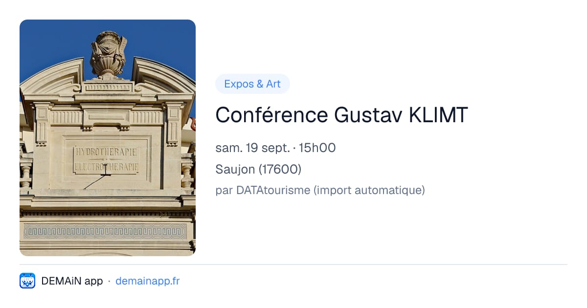 Conférence Gustav KLIMT — Saujon