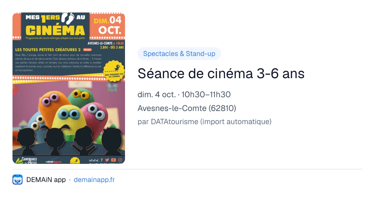 Séance de cinéma 3-6 ans — Avesnes-le-Comte