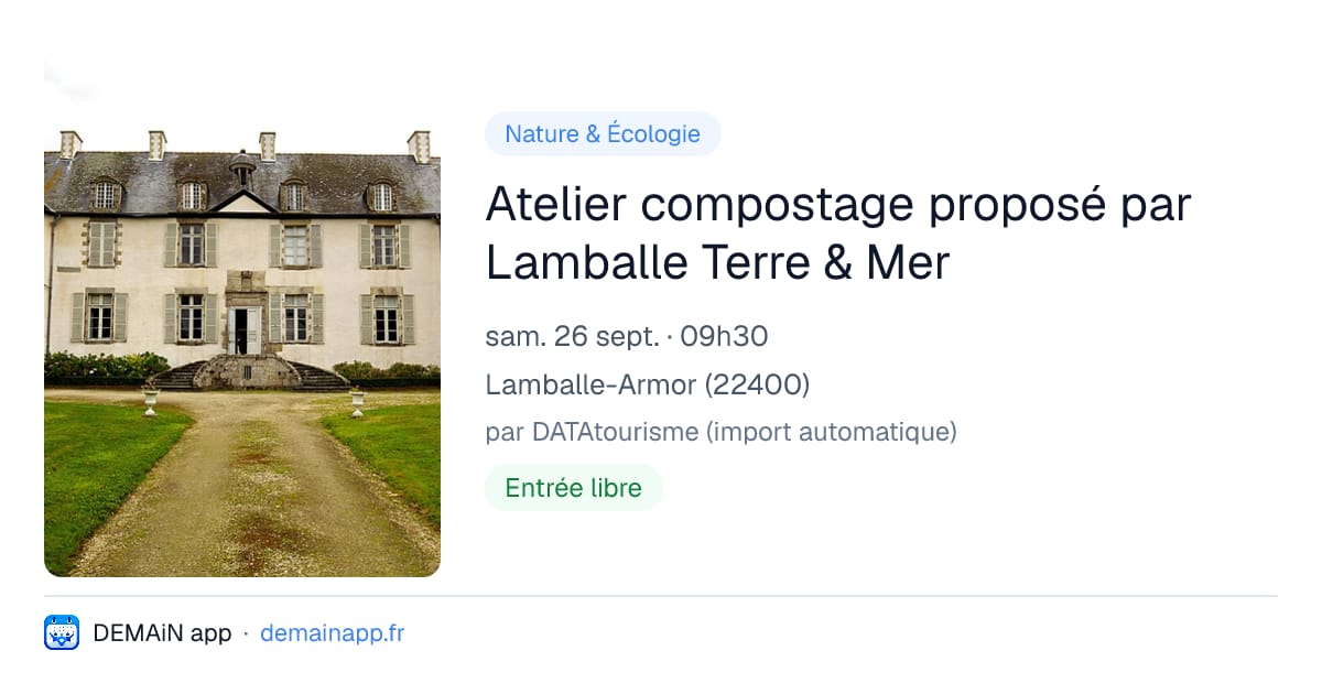 Atelier compostage proposé par Lamballe Terre & Mer — Lamballe-Armor