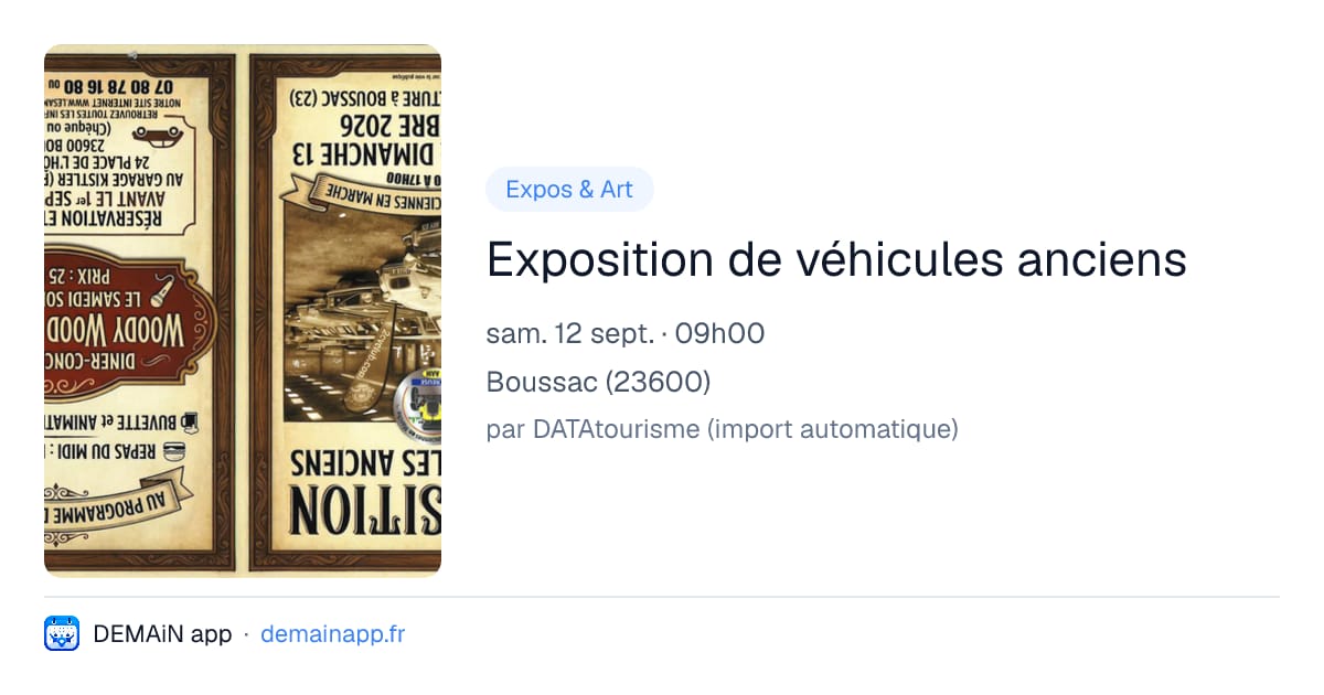 Exposition de véhicules anciens — Boussac