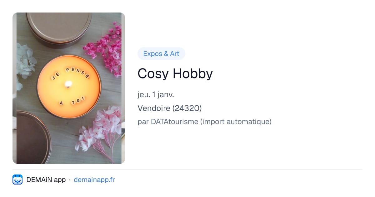 Cosy Hobby — Vendoire