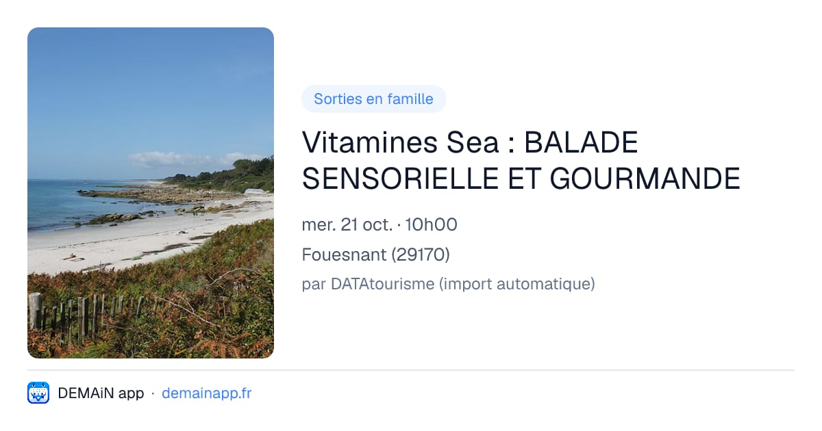 Vitamines Sea : BALADE SENSORIELLE ET GOURMANDE — Fouesnant