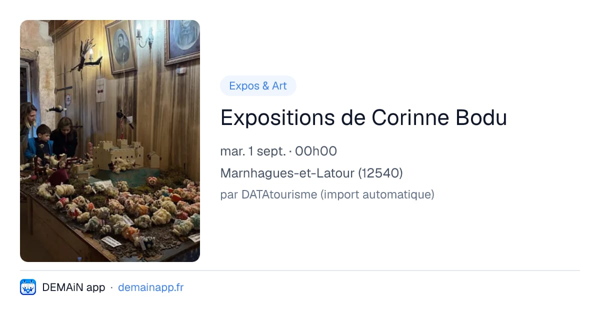Expositions de Corinne Bodu — Marnhagues-et-Latour