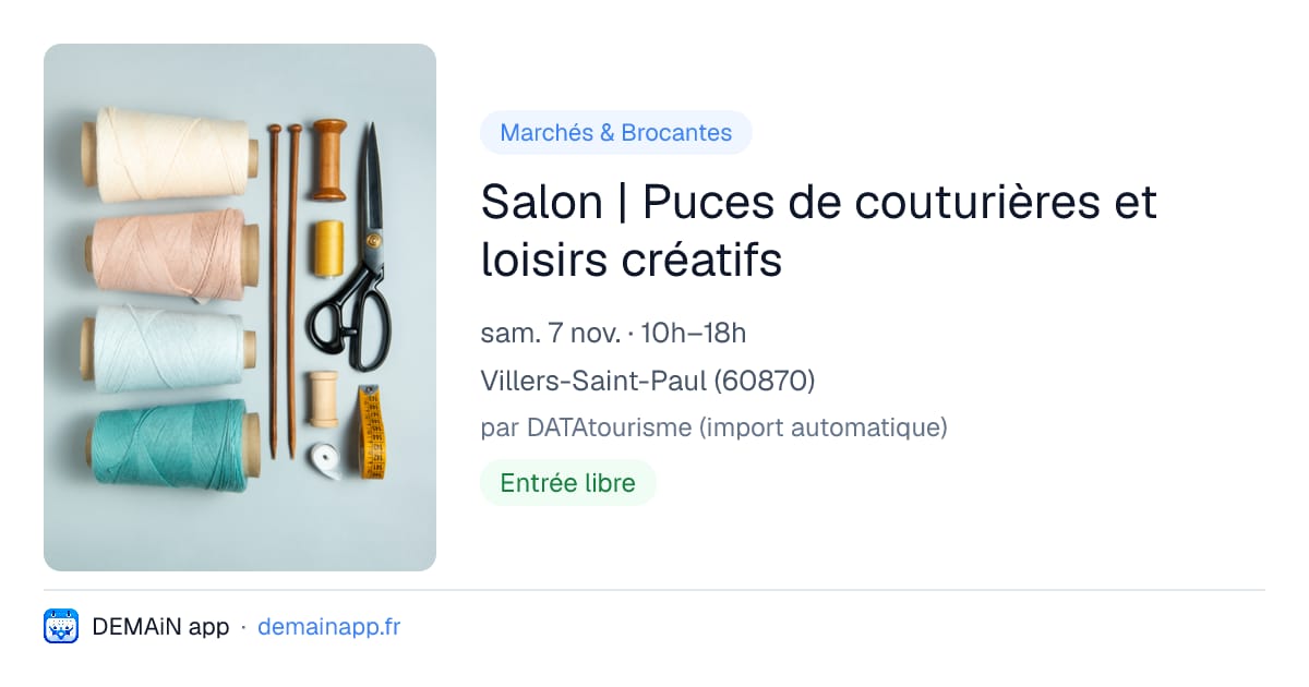 Salon | Puces de couturières et loisirs créatifs — Villers-Saint-Paul