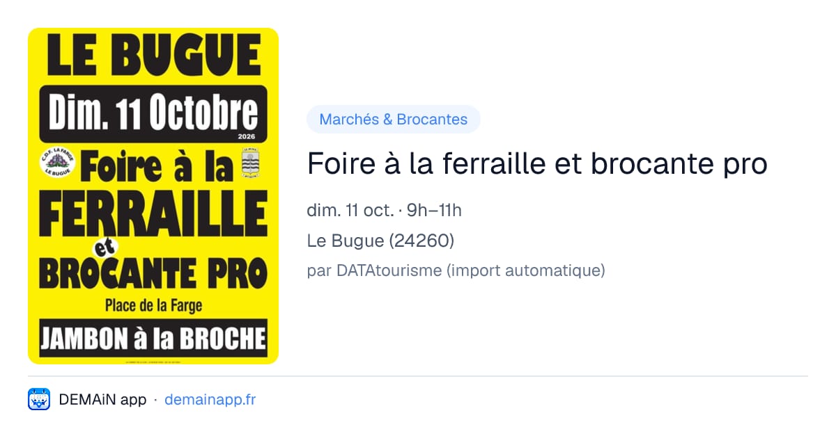 Foire à la ferraille et brocante pro — Le Bugue