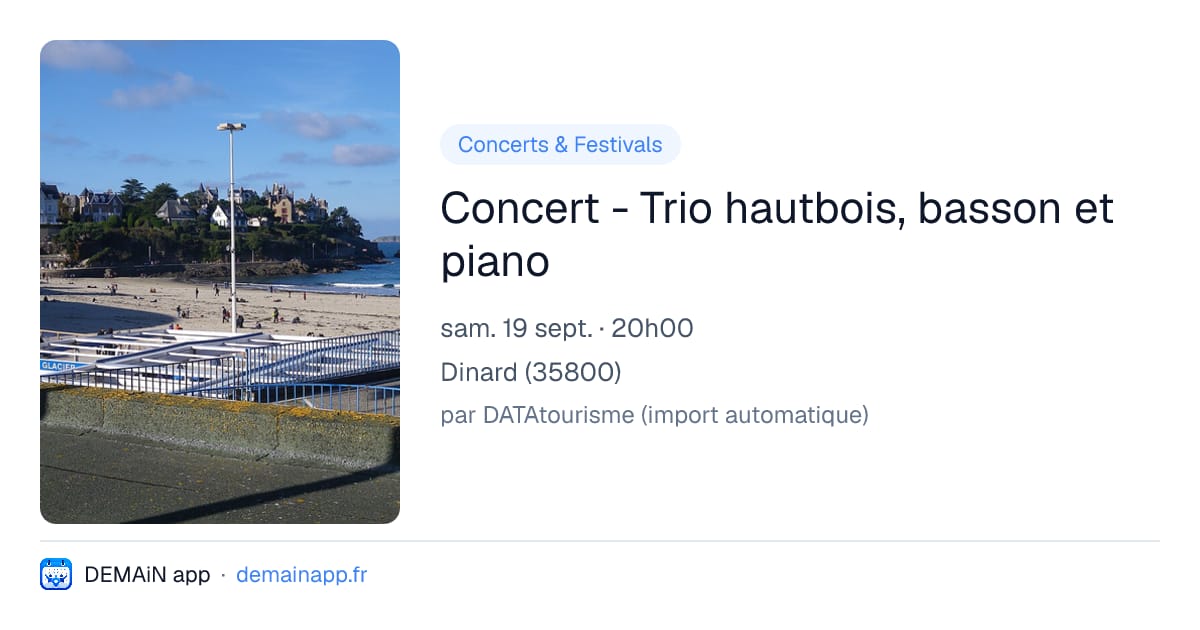 Concert - Trio hautbois, basson et piano — Dinard