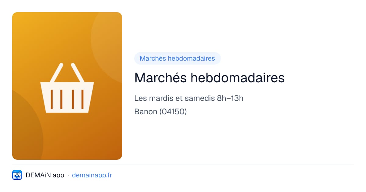 Marchés hebdomadaires — Banon