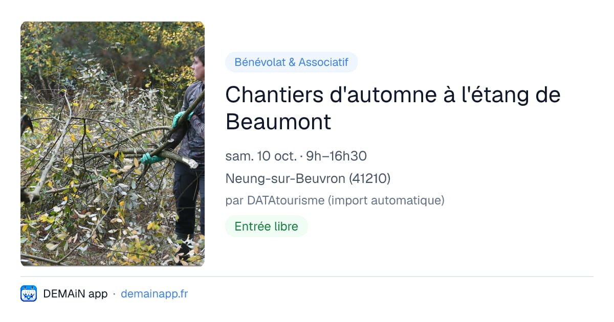 Chantiers d'automne à l'étang de Beaumont — Neung-sur-Beuvron