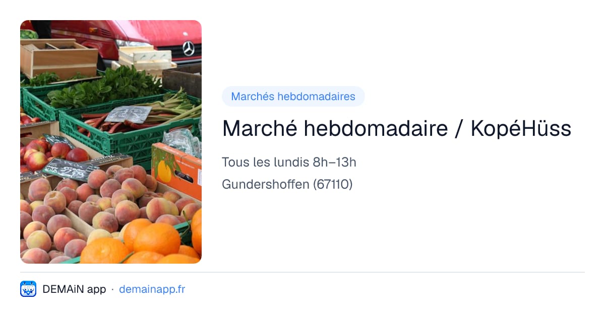 Marché hebdomadaire / KopéHüss — Gundershoffen
