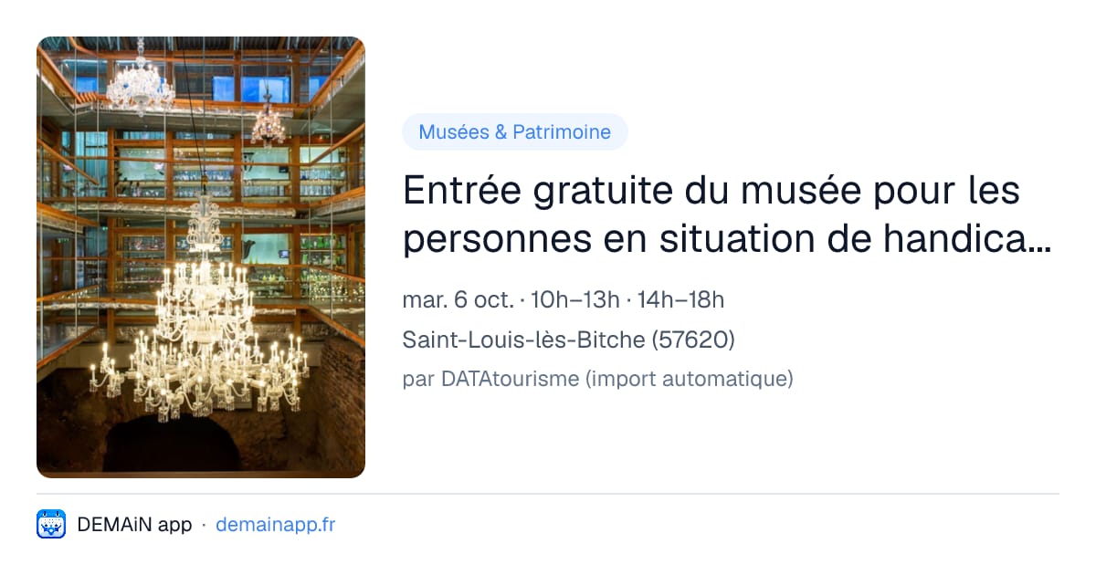 Entrée gratuite du musée pour les personnes en situation de handicap au mois d’octobre — Saint-Louis-lès-Bitche