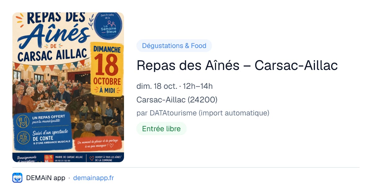 Repas des Aînés – Carsac-Aillac — Carsac-Aillac