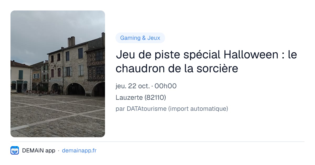 Jeu de piste spécial Halloween : le chaudron de la sorcière — Lauzerte
