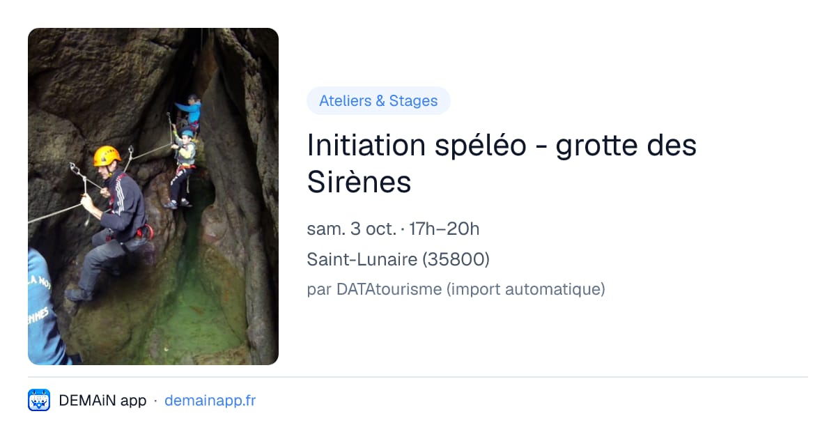Initiation spéléo - grotte des Sirènes — Saint-Lunaire