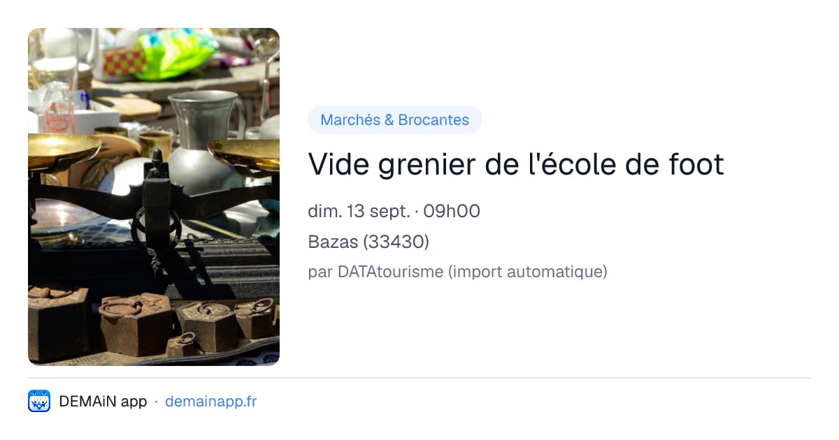 Vide grenier de l'école de foot — Bazas
