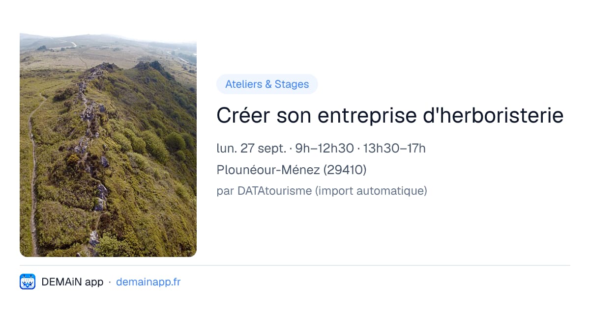 Créer son entreprise d'herboristerie — Plounéour-Ménez
