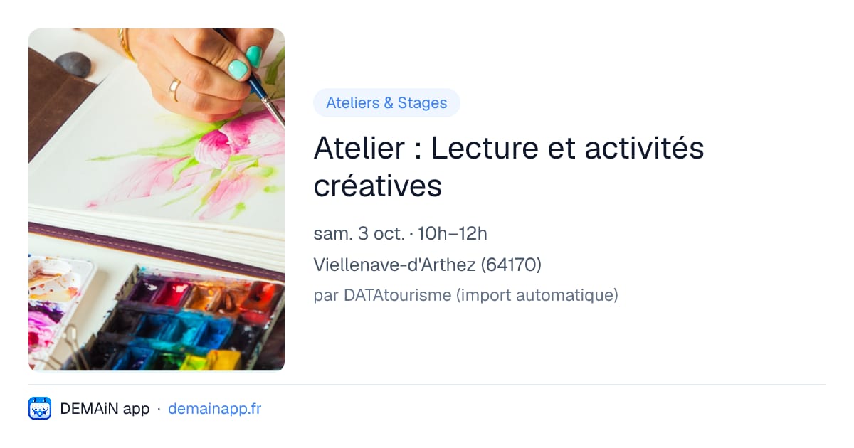 Atelier : Lecture et activités créatives — Viellenave-d'Arthez