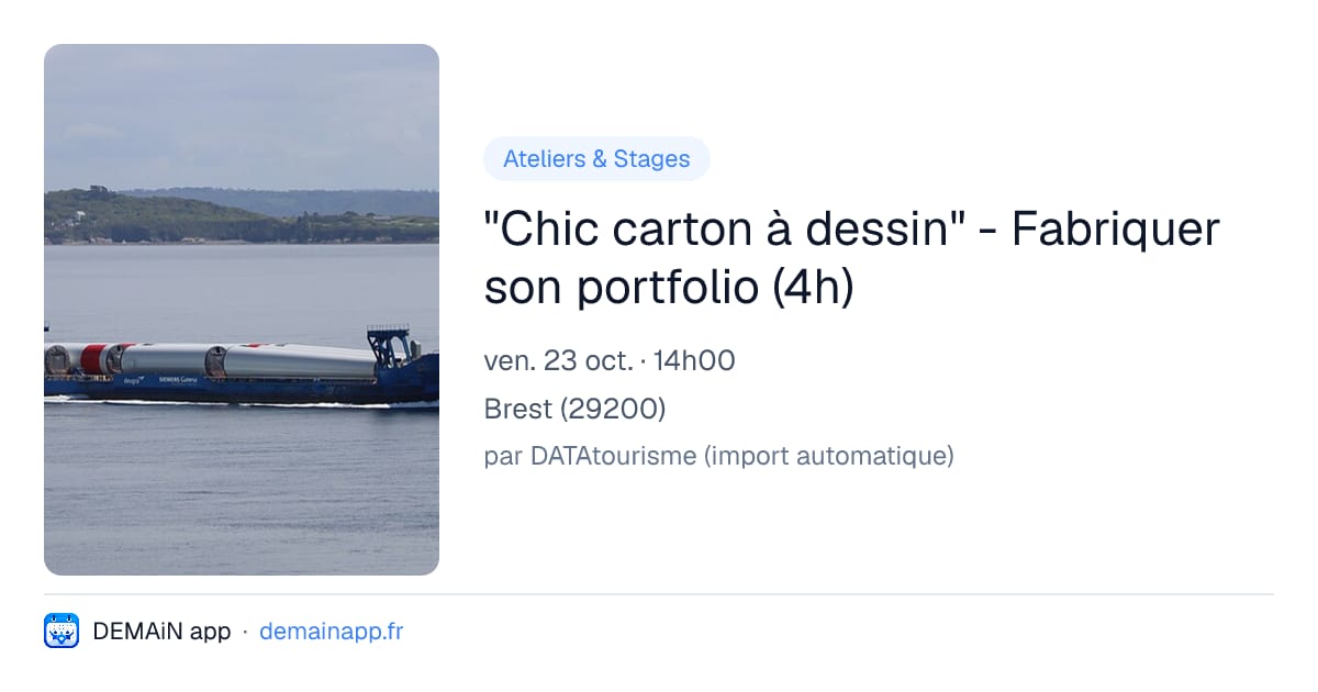 "Chic carton à dessin" - Fabriquer son portfolio (4h) — Brest