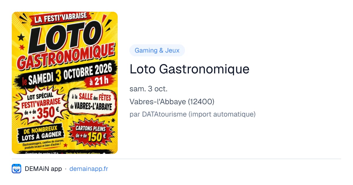 Loto Gastronomique — Vabres-l'Abbaye
