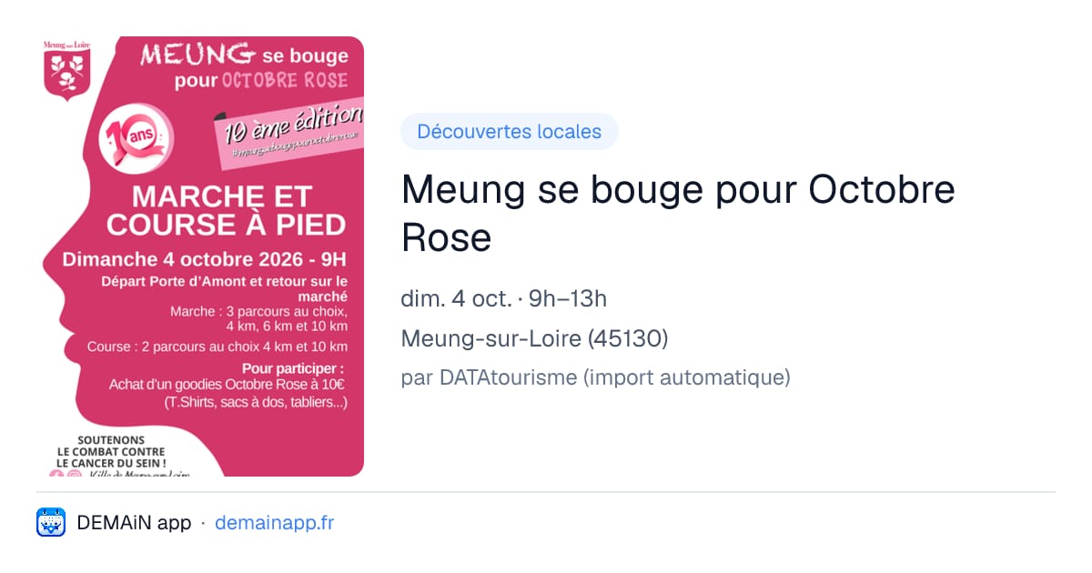 Meung se bouge pour Octobre Rose — Meung-sur-Loire