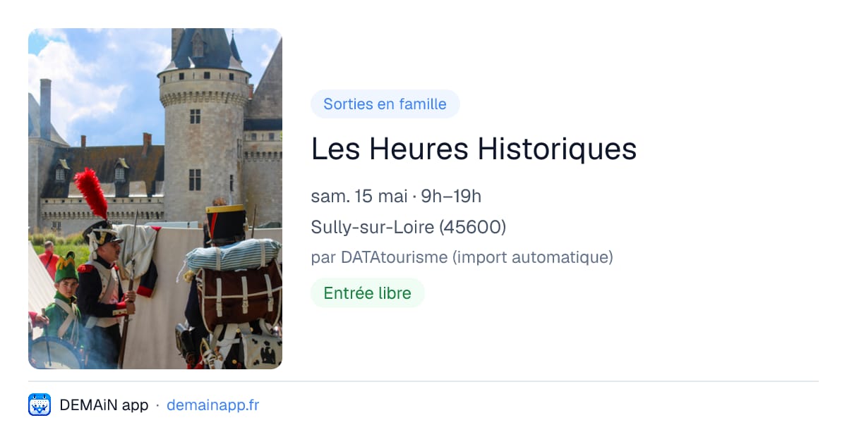Les Heures Historiques — Sully-sur-Loire