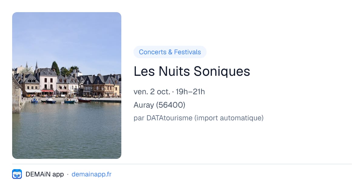 Les Nuits Soniques — Auray