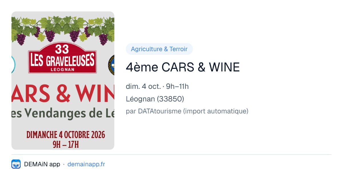 4ème CARS & WINE — Léognan