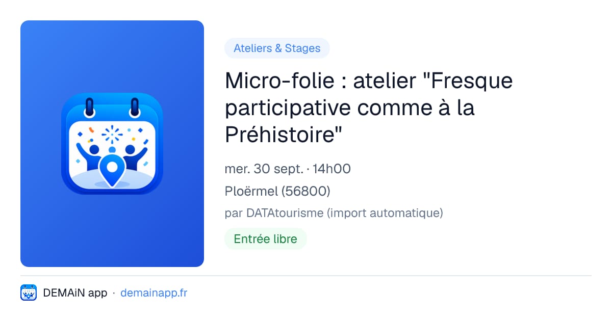 Micro-folie : atelier "Fresque participative comme à la Préhistoire" — Ploërmel