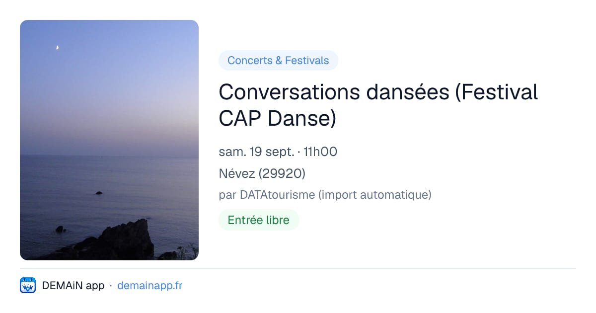 Conversations dansées (Festival CAP Danse) — Névez