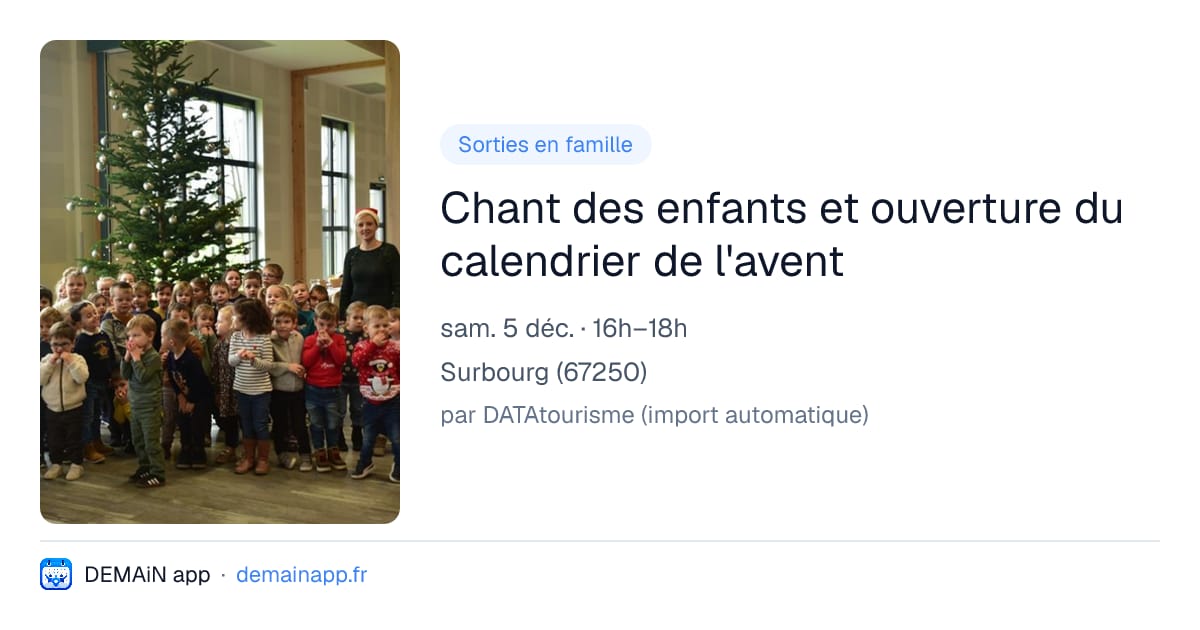 Chant des enfants et ouverture du calendrier de l'avent — Surbourg