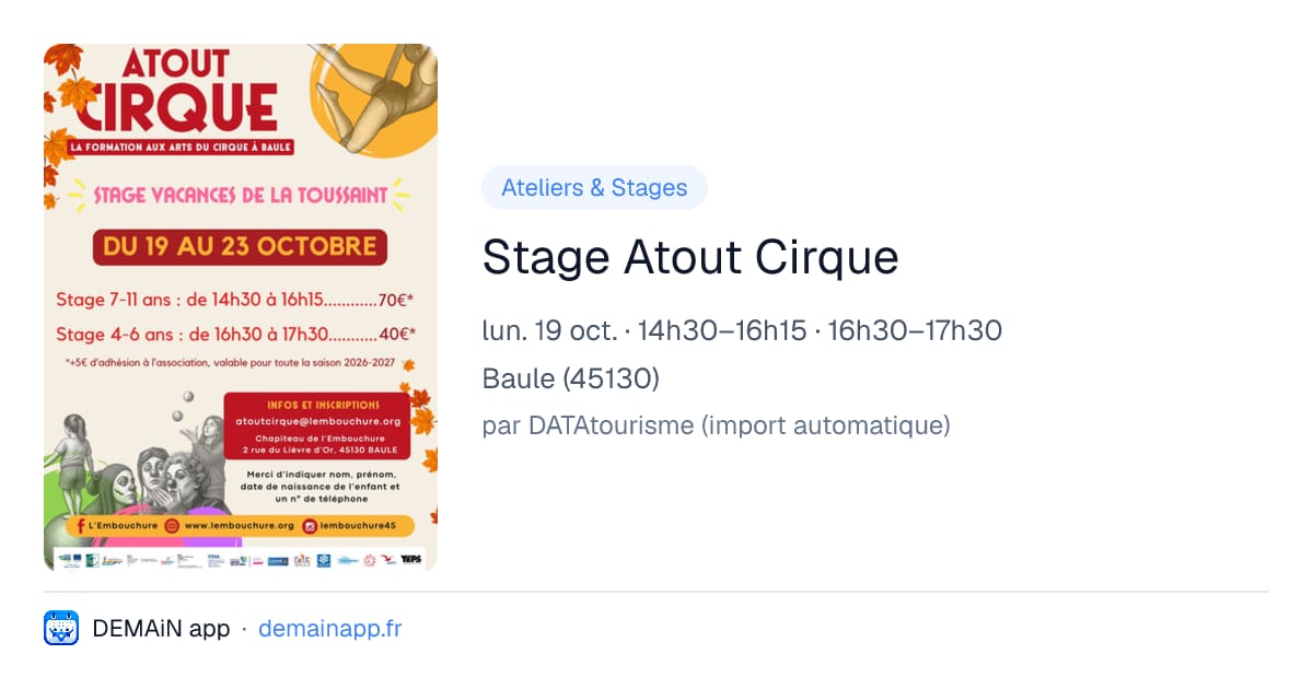 Stage Atout Cirque — Baule
