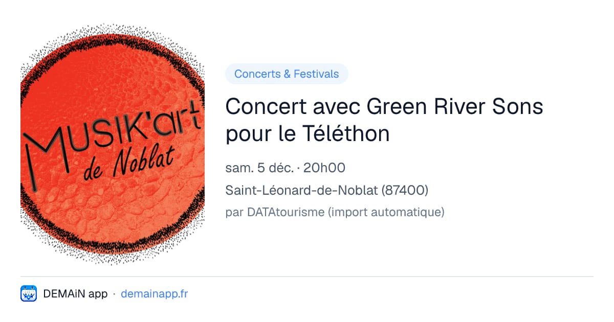 Concert avec Green River Sons pour le Téléthon — Saint-Léonard-de-Noblat
