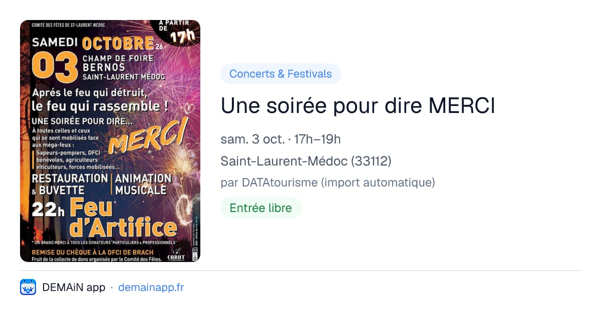 Une soirée pour dire MERCI — Saint-Laurent-Médoc