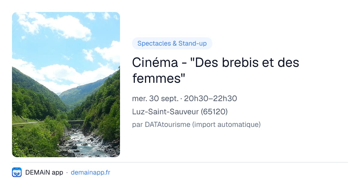 Cinéma - "Des brebis et des femmes" — Luz-Saint-Sauveur