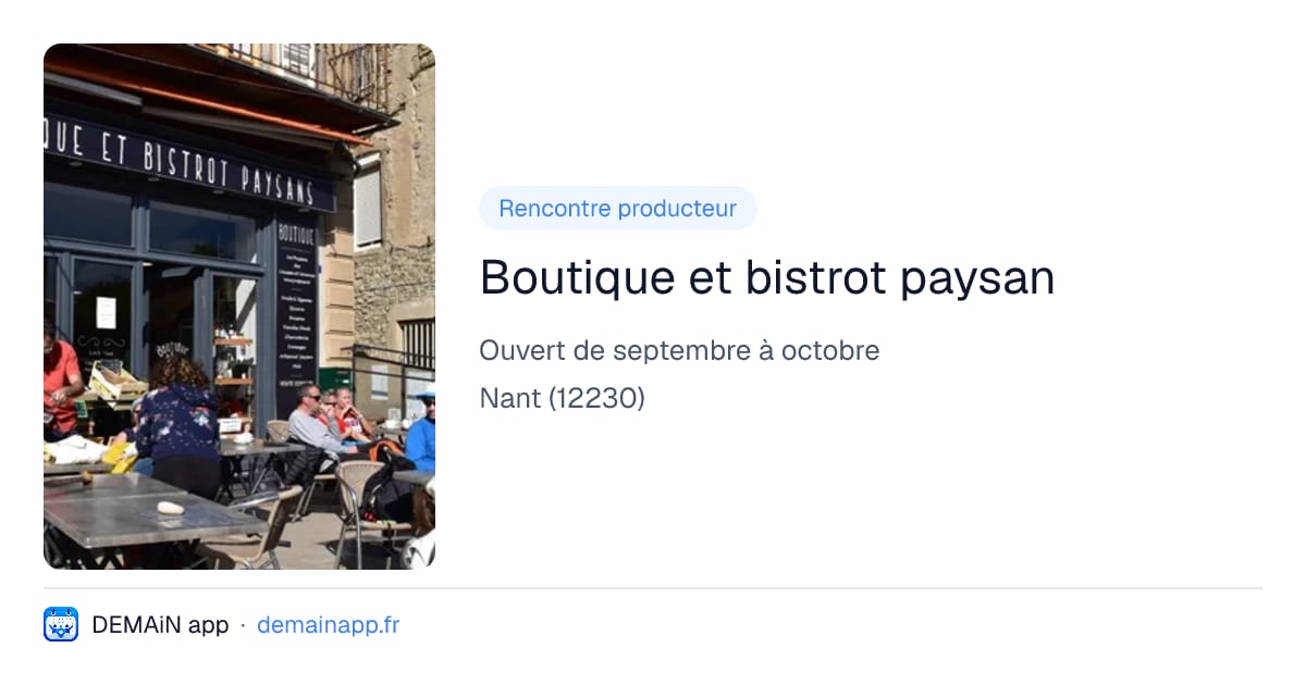 Boutique et bistrot paysan — Nant