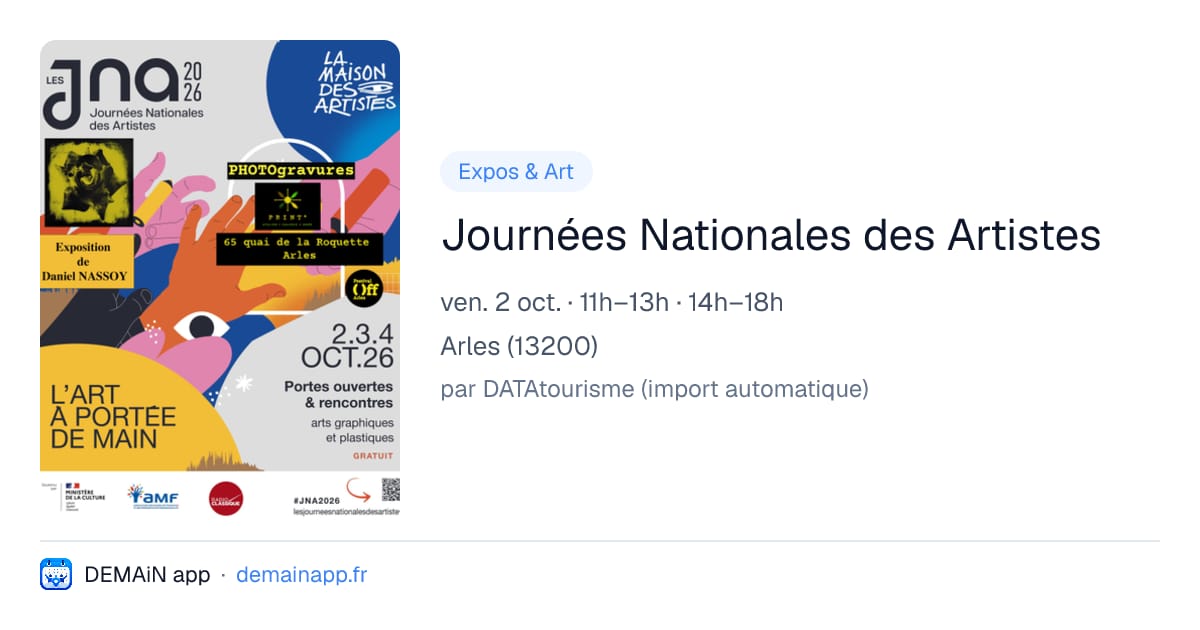 Journées Nationales des Artistes — Arles